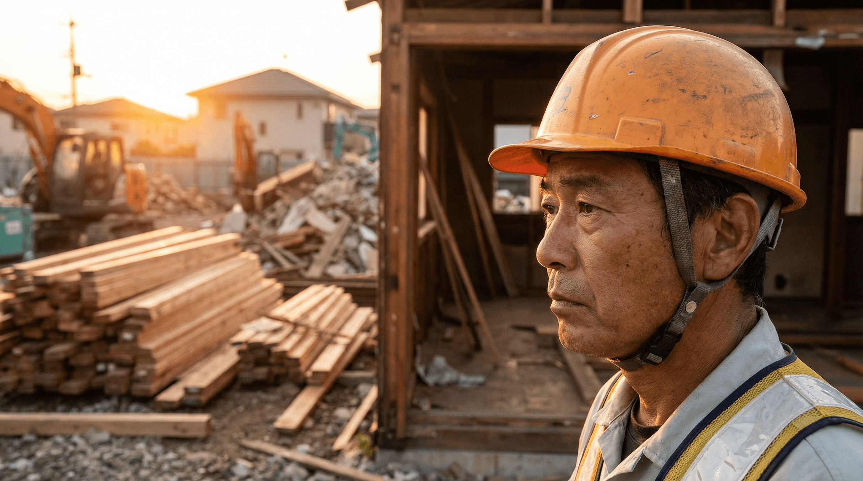 木造住宅解体現場
